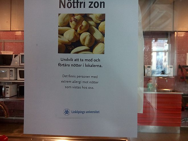 Nussfreie Zone Universität Norrköping
